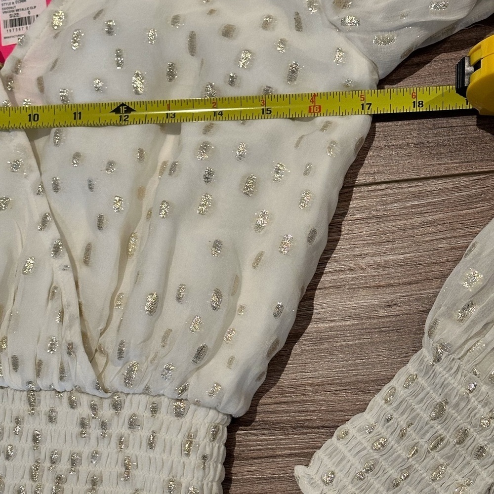 NWT! Lilly Pulitzer Cristiana Midi Long Sleeve Dress in Metallic Clip Coconut - Picture 12 of 13